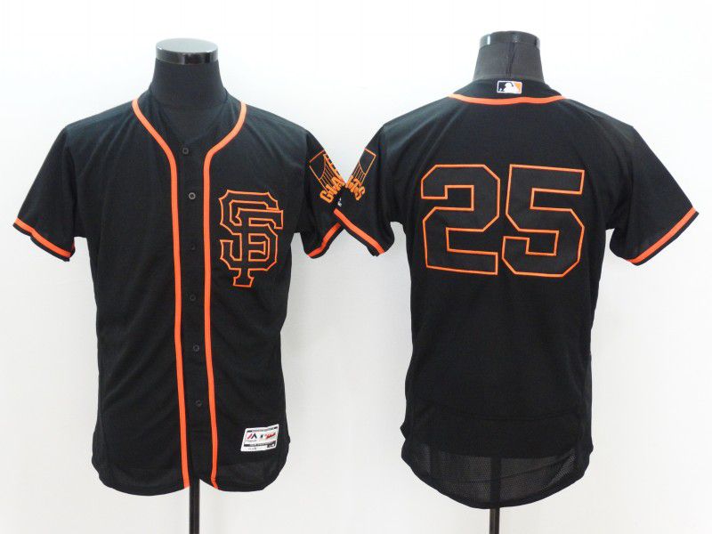 Men San Francisco Giants 25 No name Black Elite MLB Jerseys